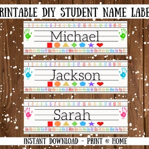 Desk Name Labels, Classroom Name Labels, Cubby Label, Name Tags, Back to School Printable, Classroom Decoration, Desk Name Plate, TeacherDIY