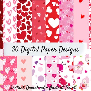 Valentinstag digitale Papiere, Liebe digitale Papiere, Valentinstag Muster Papiere, Valentinstag Scrapbook Muster Papiere Pack, Schule
