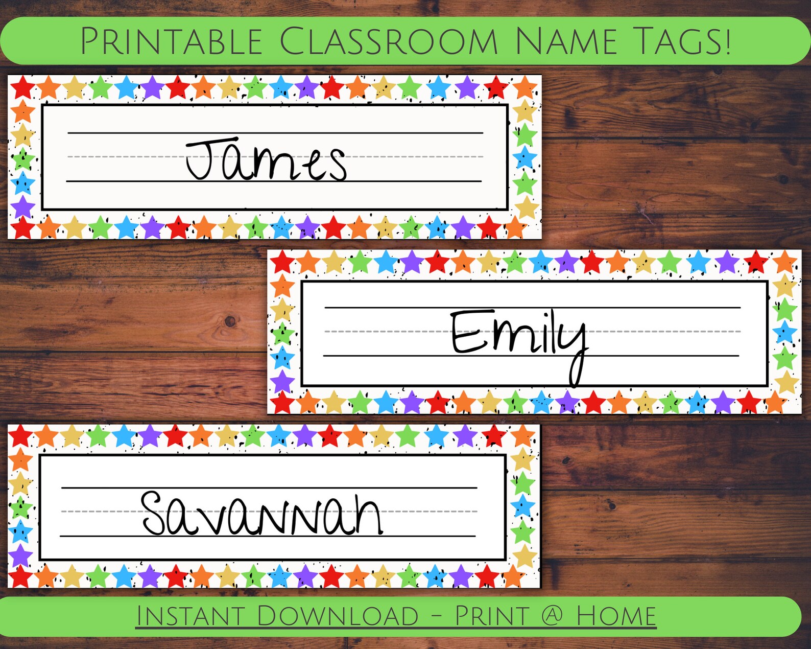 Desk Name Labels, Classroom Name Labels, Cubby Label, Name Tags, Back
