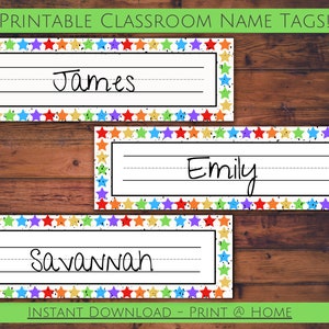 Desk Name Labels, Classroom Name Labels, Cubby Label, Name Tags, Back to School Printable, Classroom Decoration, Desk Name Plate, TeacherDIY
