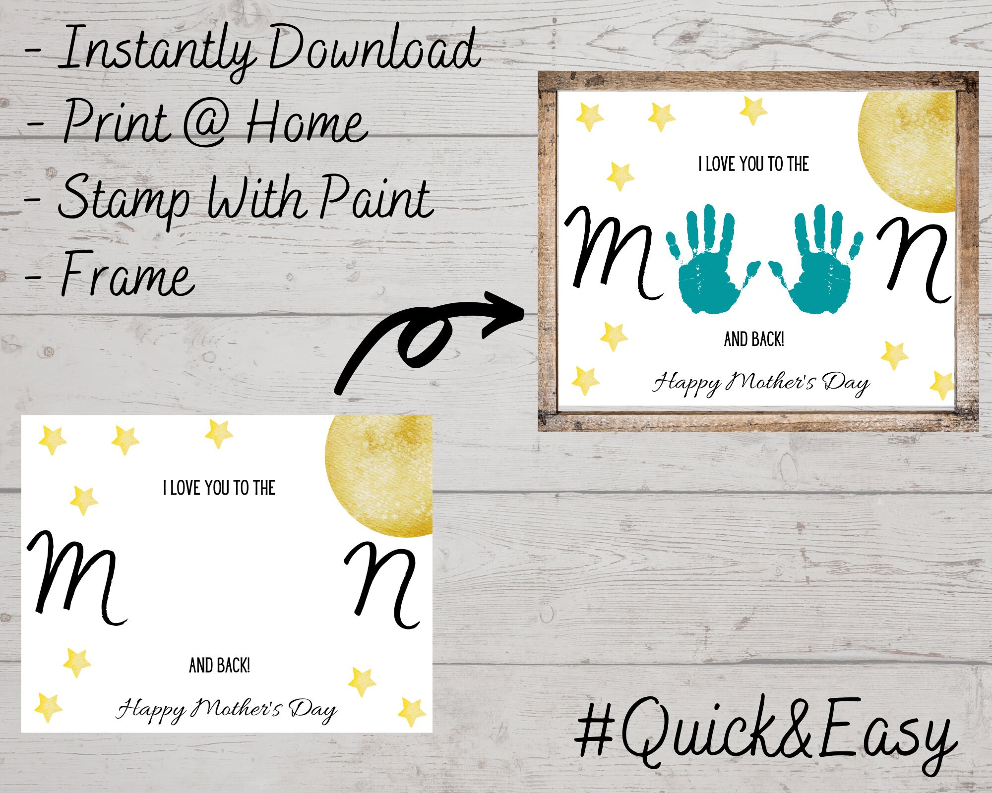 Mother's Day Printable Handprint Craft, Mother's Day Handprint Art ...