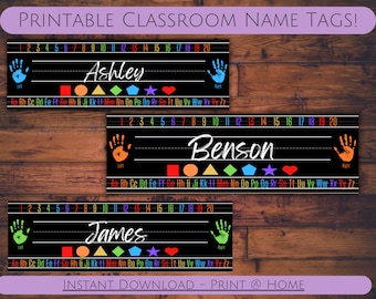 Bureau naamlabels, klas naamlabels, Cubby label, naamlabels, terug naar school afdrukbare, klas decoratie, bureau naam plaat, TeacherDIY