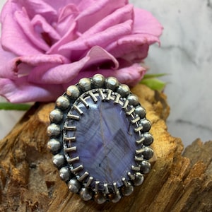 Lavender Star Ruby Ring Size 7.25 | Sterling Silver Statement Ring | One-of-a-Kind Handmade Jewelry