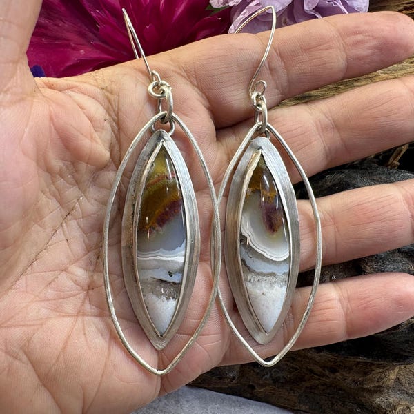 Agate Sterling Silver Dangle Earrings