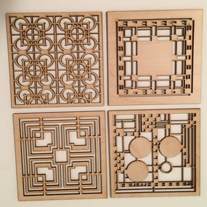 Geometric design trivets set of four