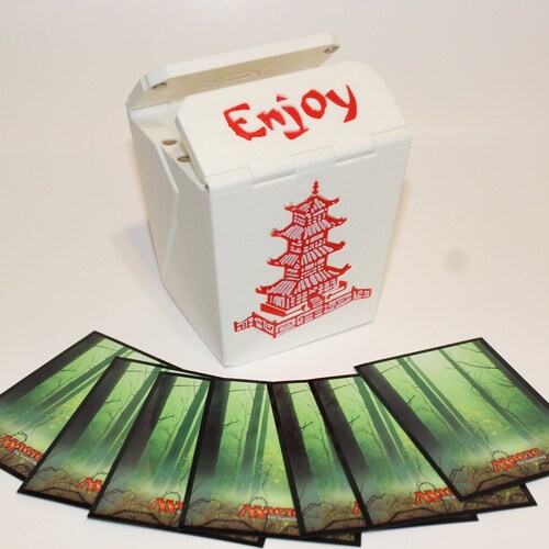 Chinese Takeout Deck Box Fits 100 Doubles Sleeves Etsy