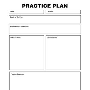 Downloadable/Printable - Practice Plan