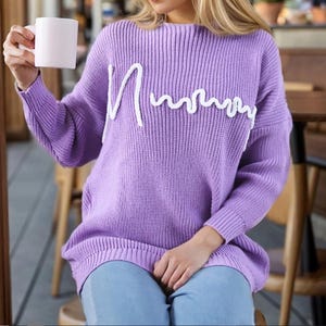 Purple Knitted Warm Cardigan, Oversize cardigan, Unisex cardigan