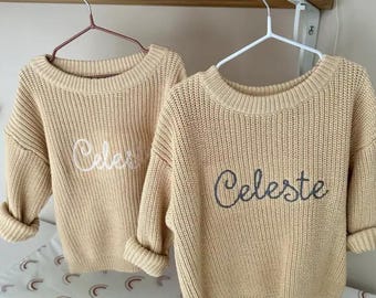 Hand Embroidered Knit Sweater Jumper, Crochet Sweater, Multi Colored Sweater, A Perfect Gift for Kid