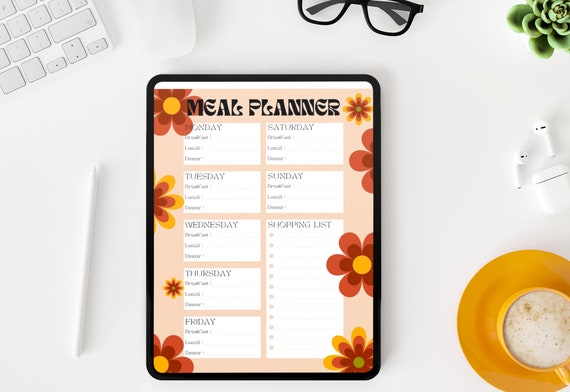 Printable Meal Planner and Grocery List PDF - Etsy