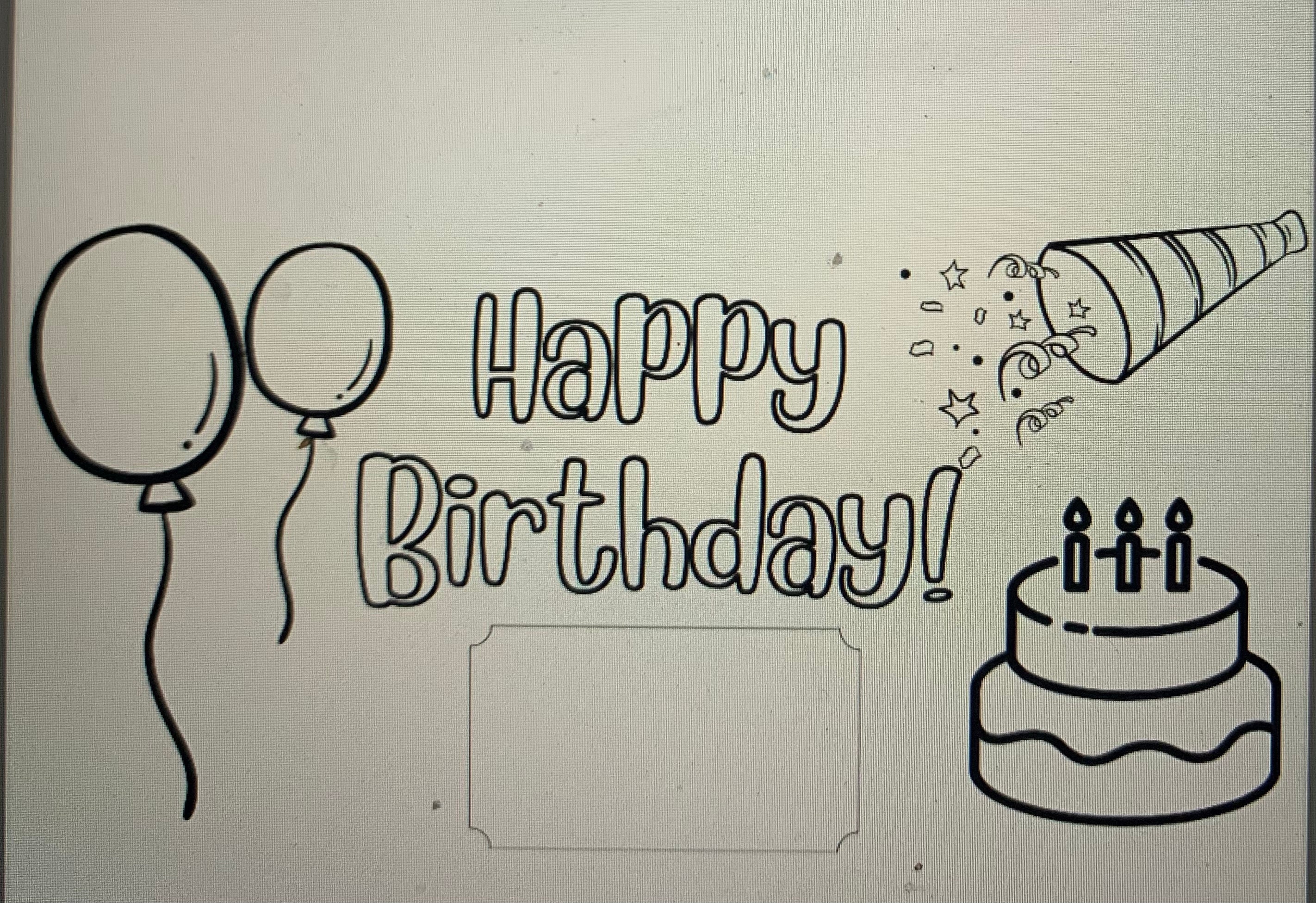 Color Your Own Birthday Card/ Printable Birthday Card/digital - Etsy