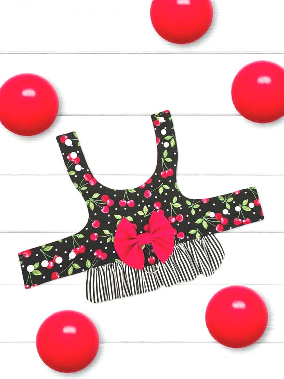 Cherry Dog Harness Ruffle