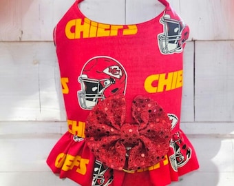Arnés para perros de los Kansas City Chiefs con volantes, ¡Vamos Chiefs!