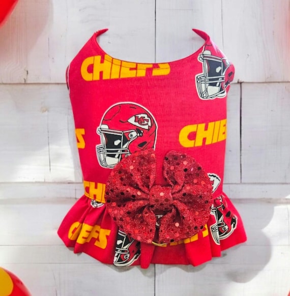 Kansas City Chiefs Dog Harness Ruffle, Go Chiefs