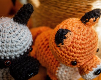 Amigurumi Red and Silver Fox Crochet Pattern | PDF Pattern | Instant Download | Amigurumi Crochet