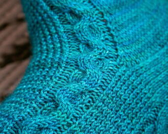 Undercurrent Cable Textured Sock Knitting Pattern | PDF Pattern | Instant Download | Sock Knitting