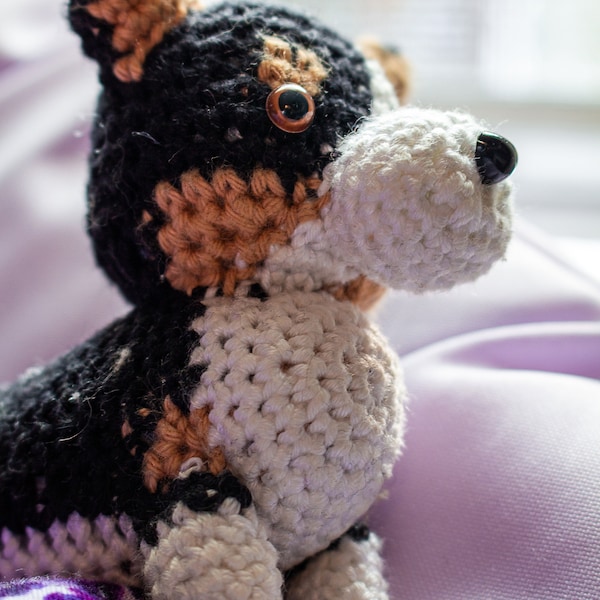 Amigurumi Tricolor Black Corgi Dog Crochet Pattern | Welsh Corgi Crochet | PDF Pattern | Instant Download | Amigurumi Crochet