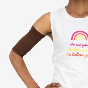 2 Pack Brown Unisex Support Sleeve, Picc Line Cover, Diabetes Arm Sleeve, T1D Bicep Band