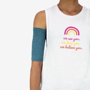 2 Pack Unisex Teal Heathered Support Sleeve for Continuous Glucose Monitor or PICC Line