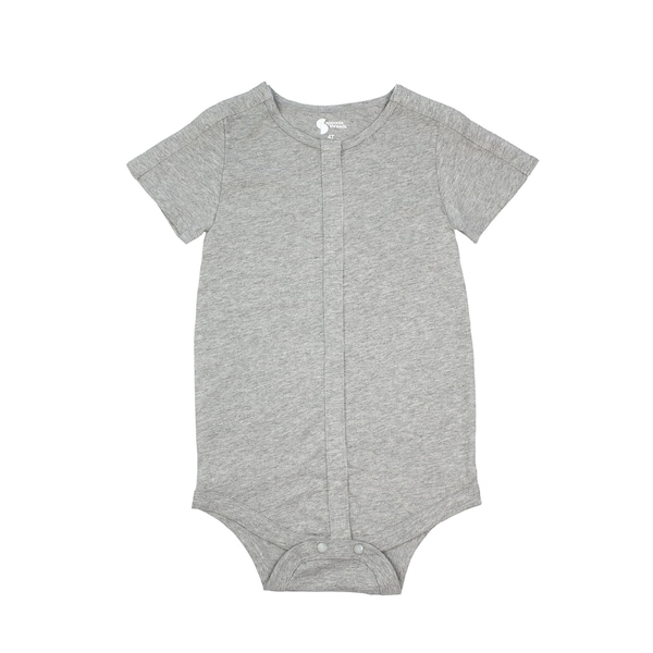 Spoonie Threads Gray All-Access Bodysuit | Preemie to 4T | G-Tube, Catheter, NICU/PICU, Port-friendly adaptive clothing