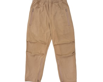 Khaki Ankle Zip Access Felt Casual Pant