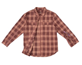 Pale Pink Plaid Adult Full Zip Arm Access Shacket Winter