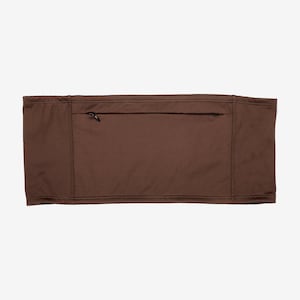 Brown Solid Ultra Double Pocket Belt, Zipper Pack
