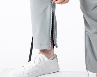 Stone Ankle Zip Access Felt Casual Pant