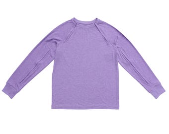 Lilac Adult Raglan and  Arm Zip Access LS Tee Warm