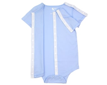 Adaptive Baby Bodysuit | G-Tube, Port & Catheter Friendly Sky Blue