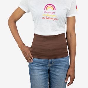Brown Solid Stretch Waistband for Post-Surgery Support