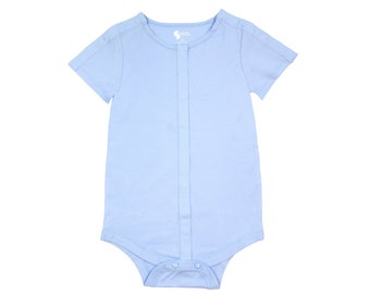 Spoonie Threads Blue All-Access Bodysuit | Preemie to 4T | G-Tube, Catheter, NICU/PICU, Port-friendly adaptive clothing