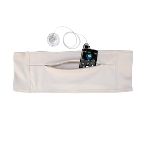 Beige Solid Double Pocket Belt, Zipper Pack