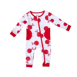 Adaptiv G-Tube-pyjamas | Julgranskulor med tryck, neonatalvårdsvänlig bomull SLUTREA
