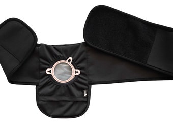 Elastic Ostomy Cover Support Belt - 6"x9" Large - Black - 22" - 59"