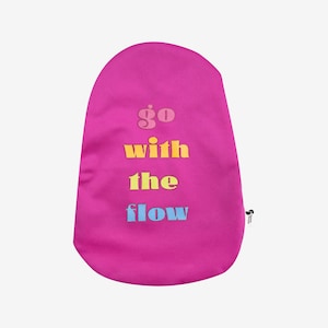 Fuchsia &quot;Go with the Flow&quot; Elastic Ostomy Bag Cover, Funny Ilesotomy Pouch, Joke Adjustable Colostomy Bag Cover, Stoma Pouch Cover