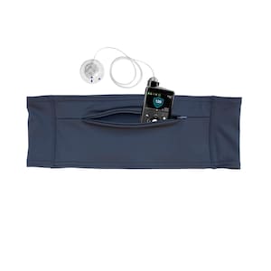 Black Solid Double Pocket Belt, Zipper Pack