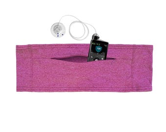 Lipstick Heathered Double Pocket Belt, Zipper Pack
