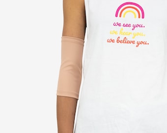 2 Pack Tan Unisex Support Sleeve, Picc Line Cover, Diabetes Arm Sleeve, T1D Bicep Band