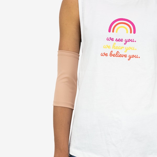 Paquete de 2 fundas de soporte unisex color canela, cubierta de línea Picc, funda para brazo para diabetes, banda para bíceps T1D