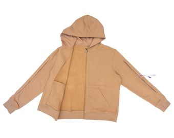 Khaki Full Zip Arm Access Hoodie Warm