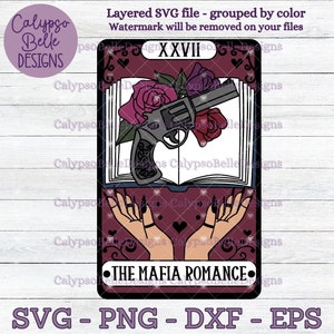 A Máfia Romance Tarot Card svg / Romance Reader svg / Reader tarot svg / Inimigos para amantes svg / Livro tok svg / Puta obscena SVG PNG, EPS