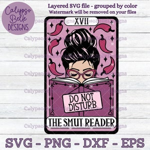 Smut Reader Tarot Karte svg, Romance Reader svg, Smut Reader svg, Smut Slut svg, Booktok svg, Feinde für Liebhaber svg, The Reader Tarot PNG