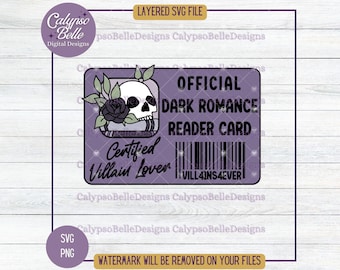 Dark Romance Reader Card SVG: Morally Grey Bookish Design (Digital Download)