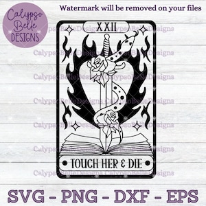 Toque nela e morra a carta de tarô svg, Romance Reader svg, Smut Reader svg, Smut svg, Booktok svg, Inimigos para amantes svg, The Reader Tarot PNG