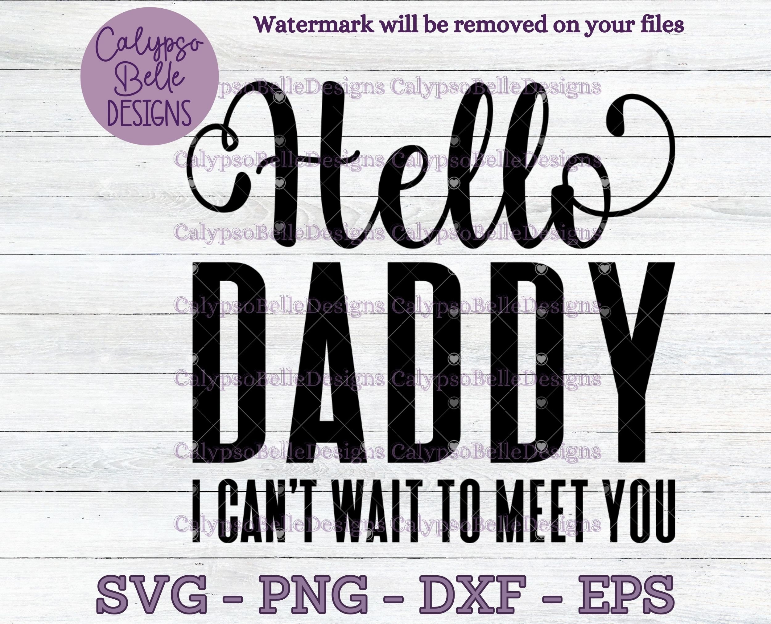 Hallo papa, ik kan niet wachten je te ontmoeten SVG / zwangerschapsaankondiging / Daddy to be svg, png, eps, bestand knippen, direct downloaden