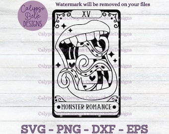 The Monster Romance Tarot Card svg / Sci Fi svg / Monster Smut svg / Alien Smut svg / Tentacle Monster svg / Book tok svg / Tarot svg, png