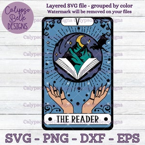 Le lecteur de cartes de tarot svg / livre svg / Fantasy Reader tarot svg / Romance Reader svg / Booktok svg / livres livresques / amateur de livres / TBR SVG png