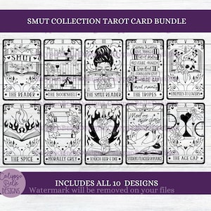 The Smut Reader Tarot Card Svg, Boek Svg, Smut Reader Svg, Romance Reader Svg, Booktok Svg, Bookish Svg, Tarotkaartbundel, TBR SVG PNG