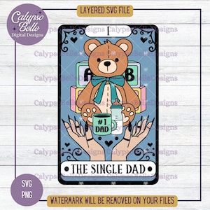 The Single Dad Tarot-Karte svg, Bookish Tarot-Karten, Romance Reader Tarot svg, Spicy svg, Flaum, Bücher png, Bookish Tarot-Karte, Smut SVG PNG